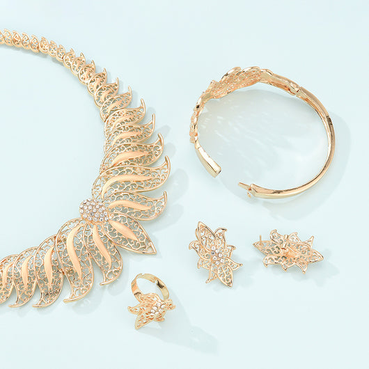 Juego de Collar y Aretes de Aleación Minimalista - Conjunto de 4 Piezas - Image 4