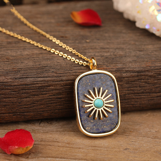 Colgante de Piedra con Girasol Pavé para Mujer - Image 3
