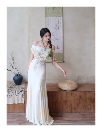 Vestido Bohemio Fishtail con Borlas - Cuello Redondo Ajustado para Verano - Image 16