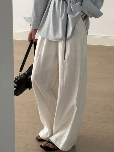 Pantalón Drapeado Slim Cintura Alta con Pierna Ancha - Image 31