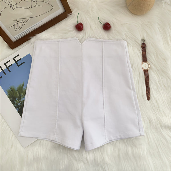 Shorts Anchos de Tiro Alto Elásticos para Mujer