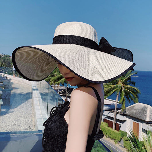 Sombrero de Paja Tejido para Playa - Protección Solar Viajes