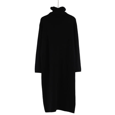 Vestido Suéter Largo de Cuello Alto para Otoño e Invierno - Image 6