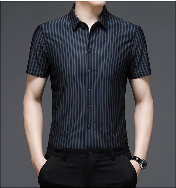 Camisa de Seda Woodpecker Manga Corta para Hombre Adulto