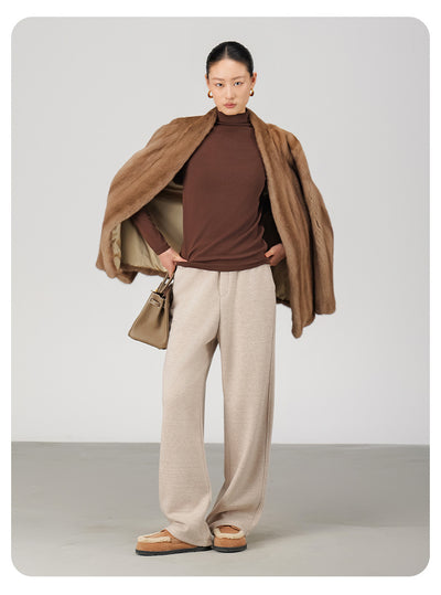 Pantalones de Lana Rectos Térmicos Talle Alto Slim Otoño Invierno - Image 31