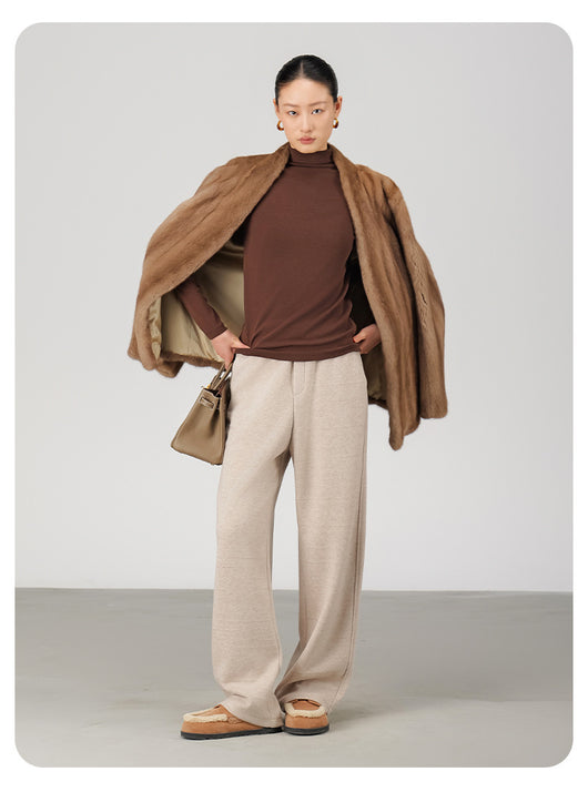 Pantalones de Lana Rectos Térmicos Talle Alto Slim Otoño Invierno - Image 31