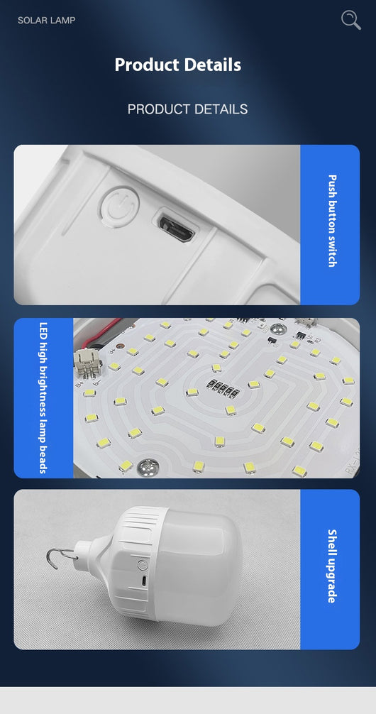 Lámpara LED Recargable para Campamento y Mercado Nocturno - Image 17