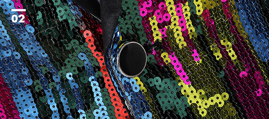 Blusa de Lentejuelas con Patrón Vertical Multicolor para Hombre - Image 12