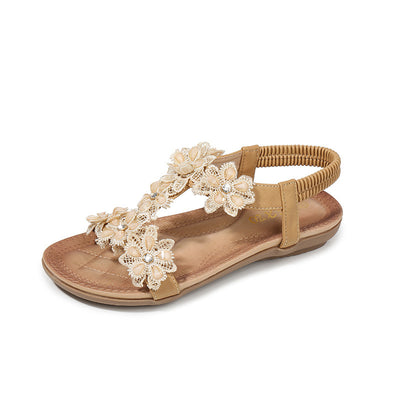Sandalias Grandes para Mujer con Diseño de Flor en T - Sandalias de Playa Cómodas - Image 5
