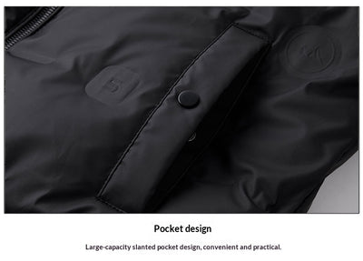 Abrigo Impermeable con Capucha para Hombre - Chaqueta de Plumón Invierno - Image 25