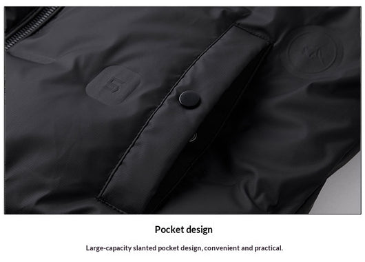 Abrigo Impermeable con Capucha para Hombre - Chaqueta de Plumón Invierno - Image 25