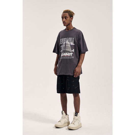 Camiseta Retro Suelta de Manga Ancha para Hombre - Estilo Urbano Casual - Image 10