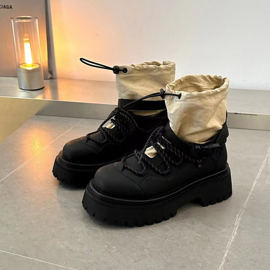 Bota de Trabajo Plataforma Retro para Mujer - Estilo Hiking - Image 6