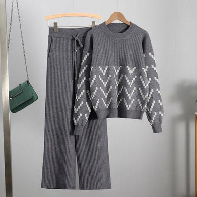 Conjunto Reductor de Pantalón Palazzo y Suéter Fashionable - Image 2