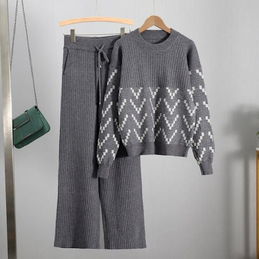Conjunto Reductor de Pantalón Palazzo y Suéter Fashionable - Image 2
