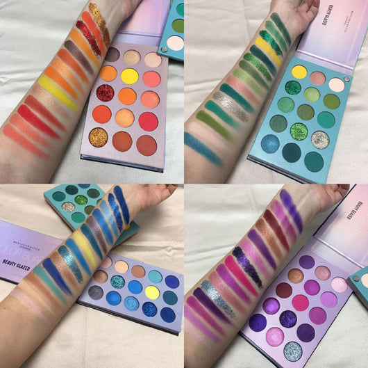 Paleta de Sombras Ojos Azul Perlado y Verde con Lentejuelas - Image 9