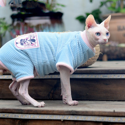 Ropa Térmica para Gatos Sin Pelo - Abrigo Doble Cara Otoño Invierno