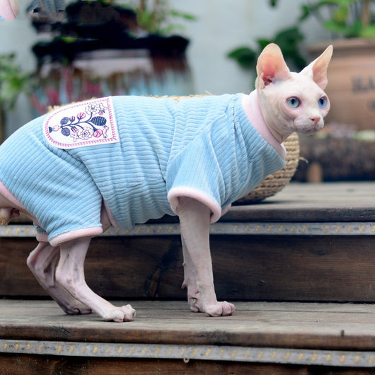Ropa Térmica para Gatos Sin Pelo - Abrigo Doble Cara Otoño Invierno