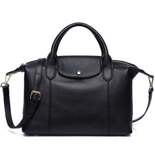 Bolso Boston de Cuero Curtido Grano Grande - Capacidad Amplia Primera Capa