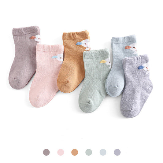Calcetines de Algodón para Bebé con Diseños de Animales Tiernos
