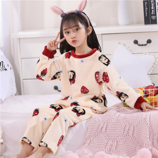 Pijama Infantil de Invierno para Niñas con Forro de Terciopelo