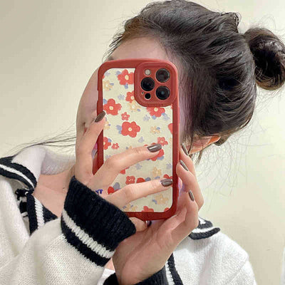 Funda Silicona para Teléfono Diseño Floral Burdeos Graffiti - Image 5