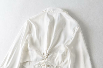 Blusa Ejecutiva con Cintura Anudada y Mangas Globo - Image 28