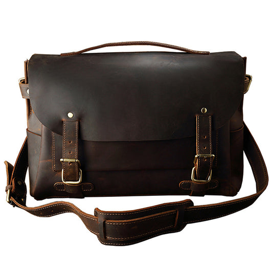 Bolso de Cuero Genuino Primera Capa Estilo Retro - Image 3