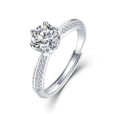 Anillo de Plata 925 con Diamante D 1 Quilate - Diseño Solitario Clásico - Image 2