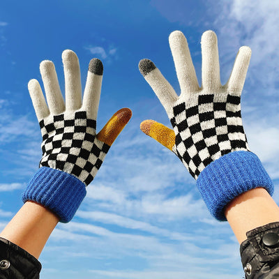 Guantes Tejidos de Invierno con Contraste de Colores y Forro Polar para Mujer - Image 60