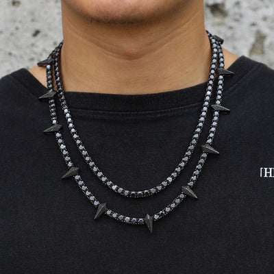 Cadena de Tenis Plata S925 Moissanita Negra - Collar Hip Hop para Hombre - Image 20