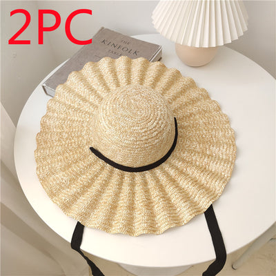 Sombrero Playero Ala Ancha Estilo Europeo Americano con Ondas Laterales - Image 7