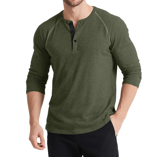 Suéter Retro con Botones y Contraste de Colores para Hombre - Image 10