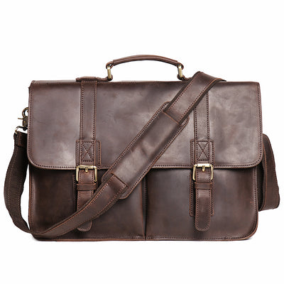 Maletín Ejecutivo de Cuero Crazy Horse Retro con Gran Capacidad para Hombre - Image 2
