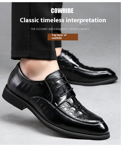 Zapatos de Cuero Cowhide Estilo Coreano Talla 36 - Punta Aguda Transpirables para Hombre - Image 13