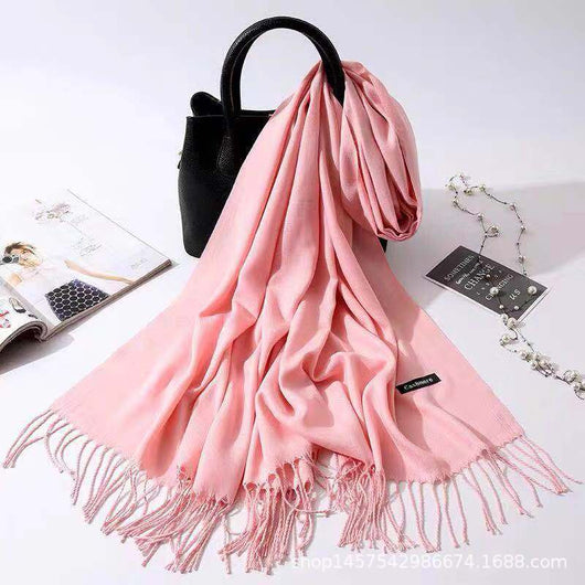 Bufanda de Imitación Cashmere para Mujer - Chal Versátil Cálido con Flecos - Image 13