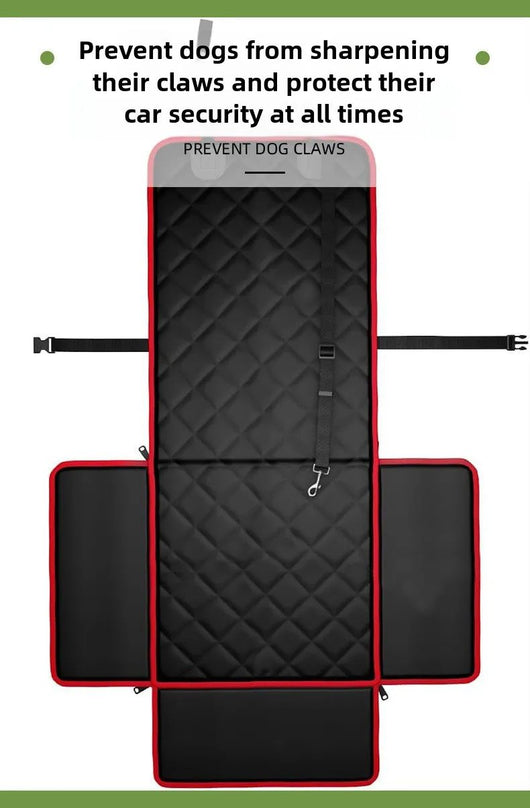 Black quilted pet car seat booster with adjustable straps and a leash attachment, designed for front seat use. - Image 12