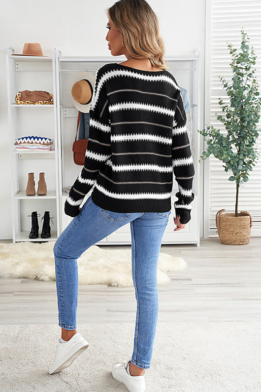 Suéter Rayado de Manga Larga para Mujer - Comodidad Casual - Image 15