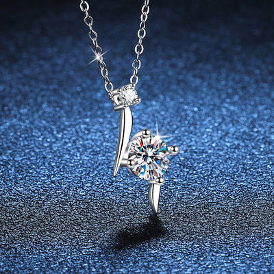 Collar de Plata Esterlina S925 con Cadena de Clavícula y Moissanita - Image 3