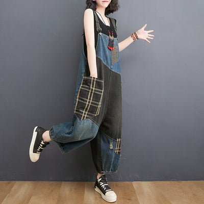 Overol Denim Talle Alto Holgado para Mujer Talla Grande - Image 4