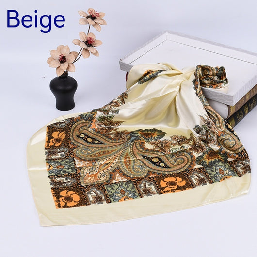 Pañuelo de Seda Estampado Clásico Retro - Versátil y Elegante para Primavera - Image 7