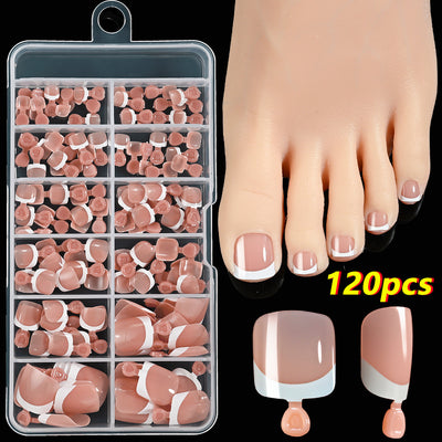 Uñas Postizas Cuadradas Cortas - 120 Piezas Francesas Blanco Premium - Image 9