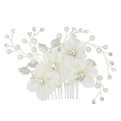 Tiara Nupcial con Perlas y Cristales Brillantes para el Cabello - Image 9
