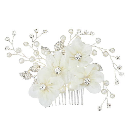 Tiara Nupcial con Perlas y Cristales Brillantes para el Cabello - Image 9