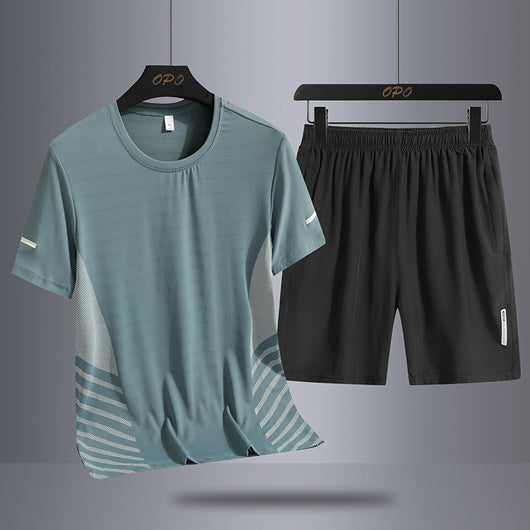 Conjunto Deportivo de Verano para Hombre - Camiseta y Shorts en Seda de Hielo Secado Rápido - Image 16