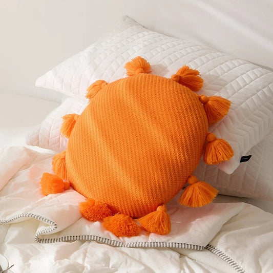Cojín Nórdico con Borlas para Cama, Sofá y Mesita de Noche