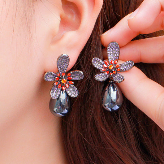 Aretes Perla Negra Brillante de Diseño Premium - Image 4