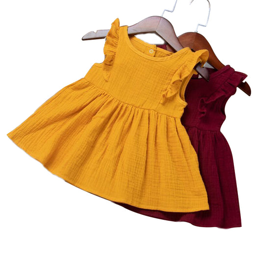 Vestido Infantil Niña Color Sólido Largo Rodilla - Image 7