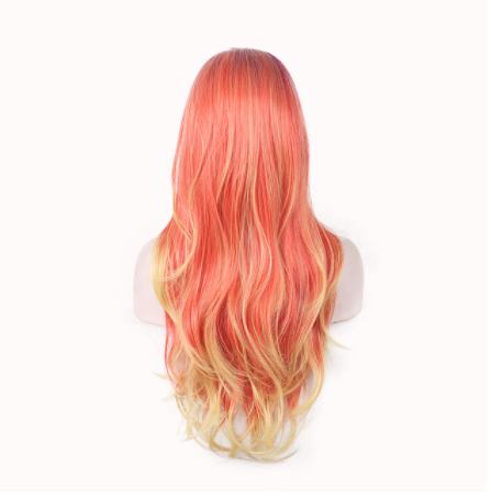 Peluca Ondulada Multicolor Estilo Cosplay - Cabello Largo y Voluminoso
