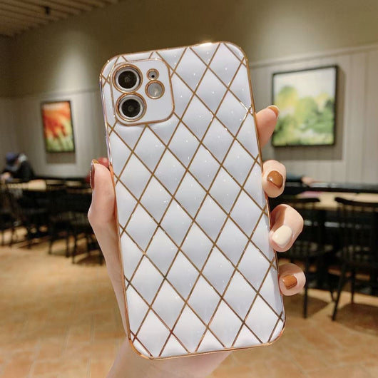 Funda para Celular de Piel de Cordero con Patrón Diamantado - Protección Resistente a Caídas - Image 3